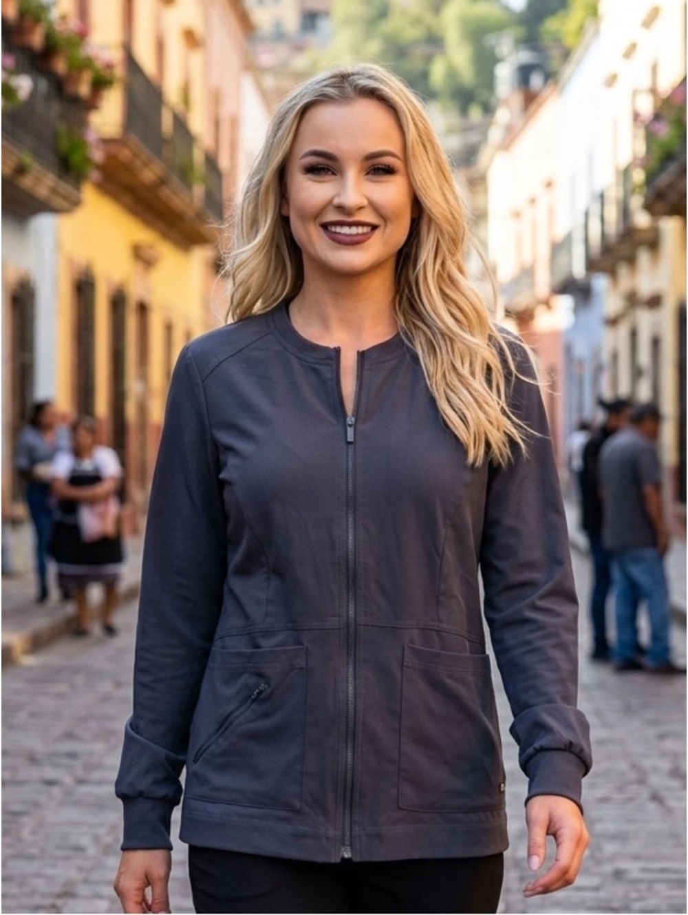 Small Greys Anatomy Professional Wear by Barco + Spandex Stretch Scrub Jacket